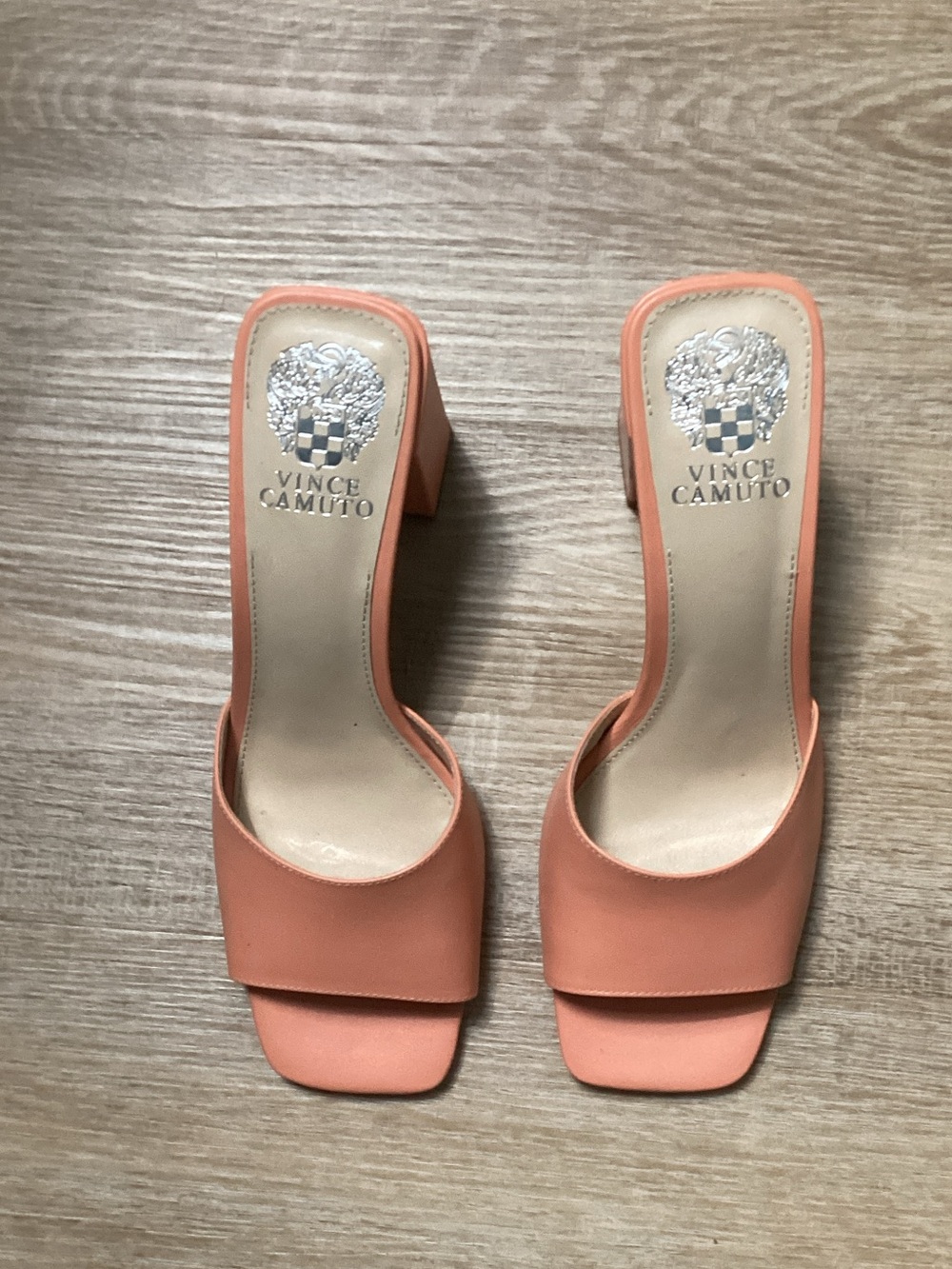 Vince Camuto Coral Open-Back Square-Toe Slide Heels US 8M EUR 38 1/2 Heel 3 1/2